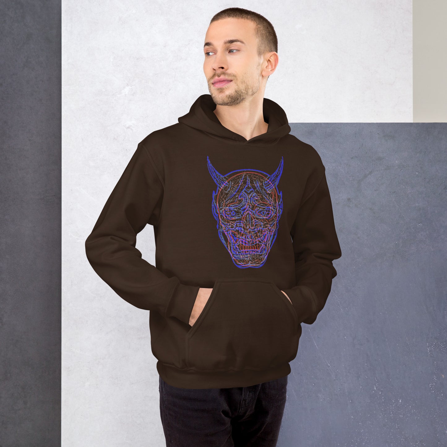 Oni Mask and Skull Hoodie - Unisex