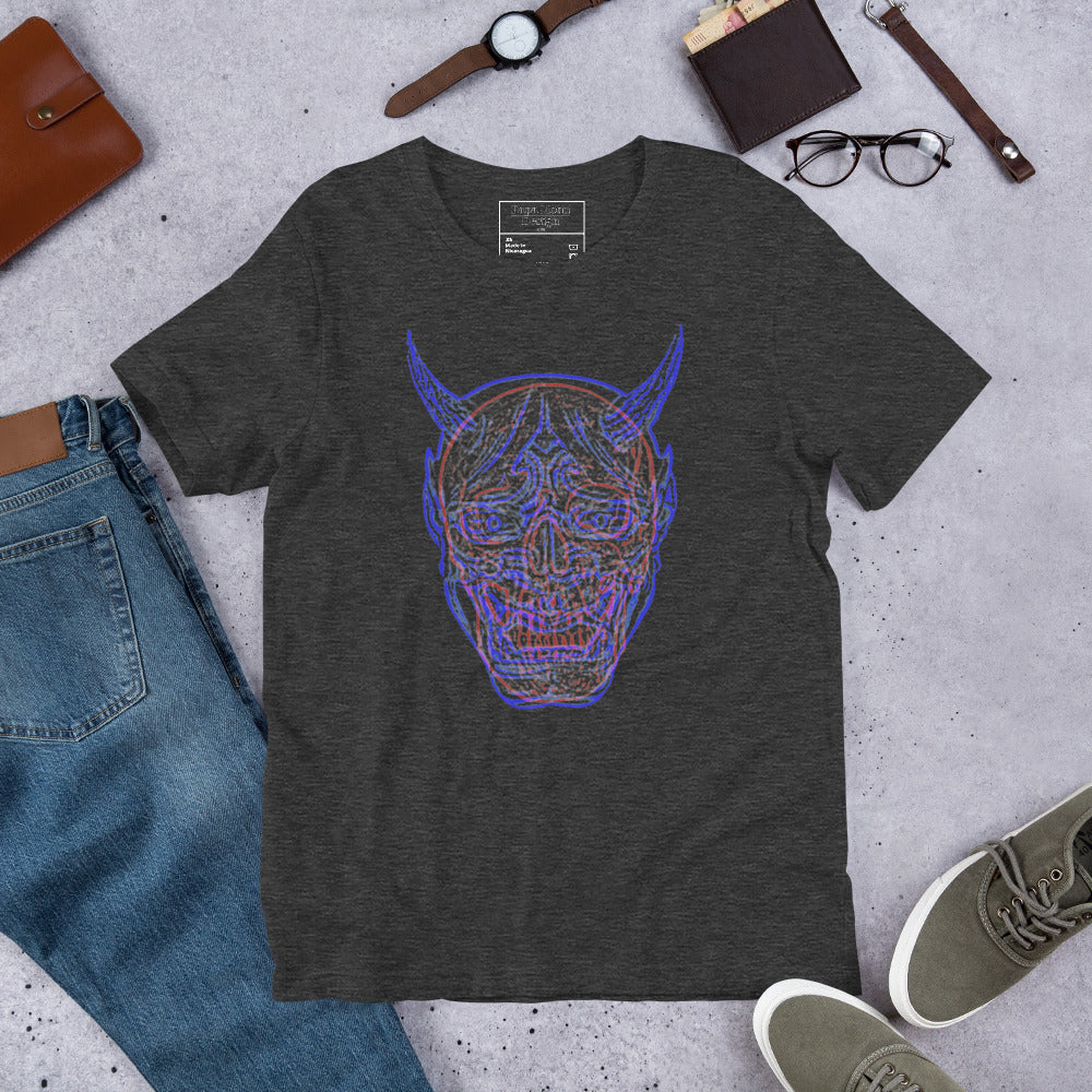 Oni Mask and Skull Tshirt - Unisex